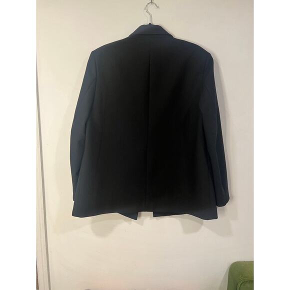 ZARA Womens Large Double Breasted minimalist Black Blazer  Large - Picture 3 of 4